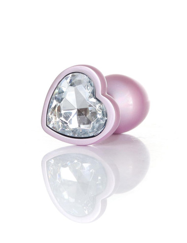 Plug-Jewellery Pearl Pink Heart PLUG- Clear S