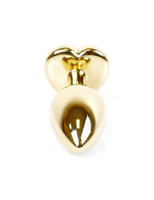 B - Series HeavyFun Złoty Korek Analny z Niebieskim Sercem
