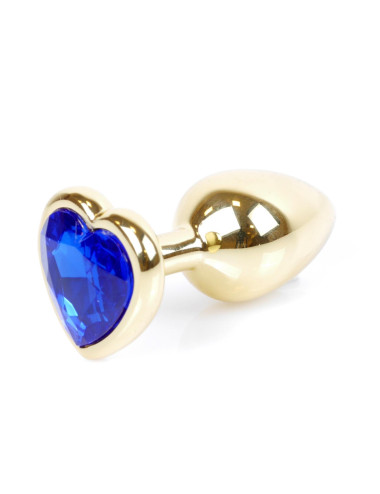 Plug-Jewellery Gold  Heart PLUG- Dark Blue