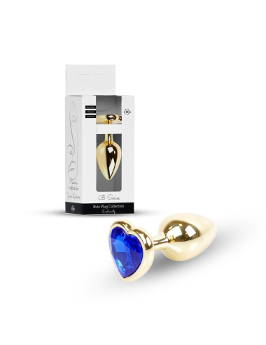 Plug-Jewellery Gold  Heart PLUG- Dark Blue