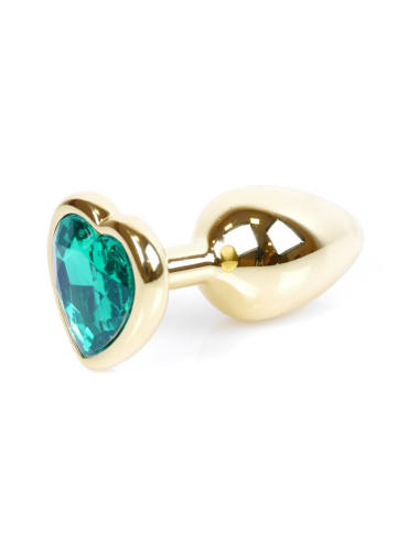 Plug-Jewellery Gold  Heart PLUG- Green