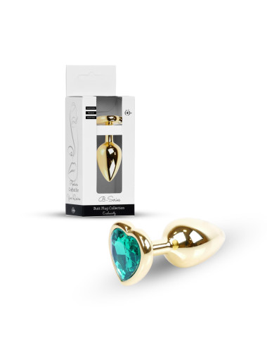 Plug-Jewellery Gold  Heart PLUG- Green