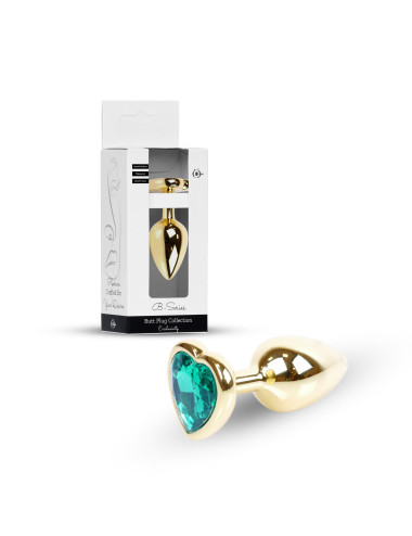 Plug-Jewellery Gold  Heart PLUG- Green
