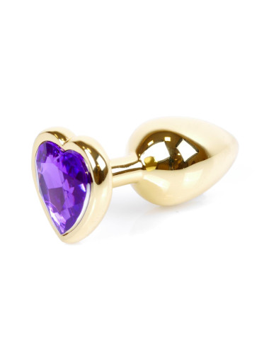 Plug-Jewellery Gold  Heart PLUG- Purple