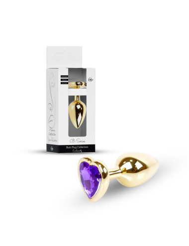 Plug-Jewellery Gold  Heart PLUG- Purple
