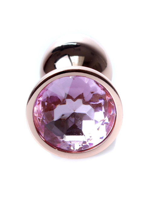 Biżuteria analna Plug-Rose Red Gold – Analny korek ze stali nierdzewnej z diamentowym akcentem