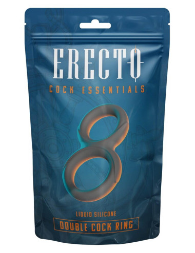 Erecto Double Ring - Silikonowy pierścień na penisa i jądra