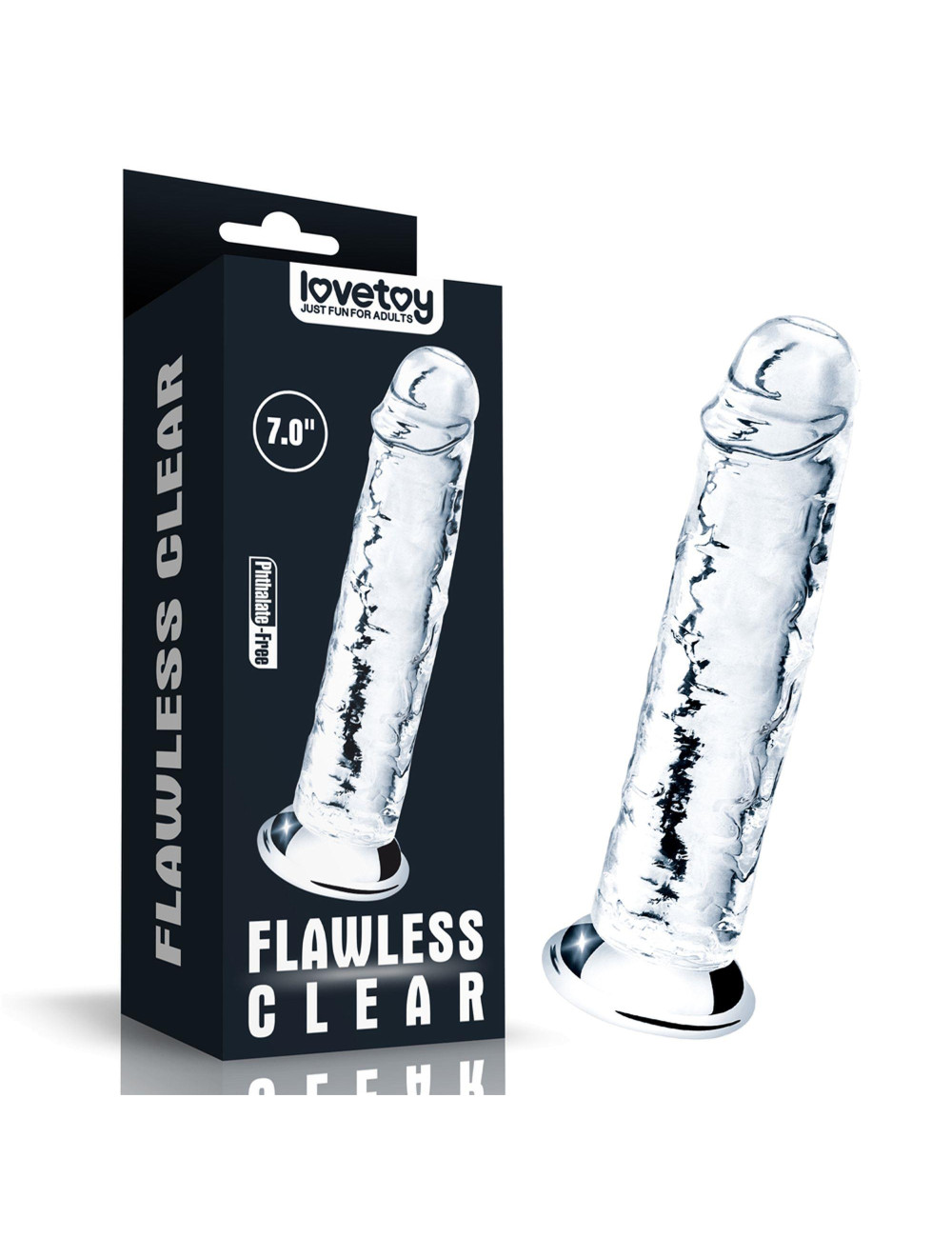 Lovetoy Flawless Clear Dildo 7.0 cali Przezroczyste