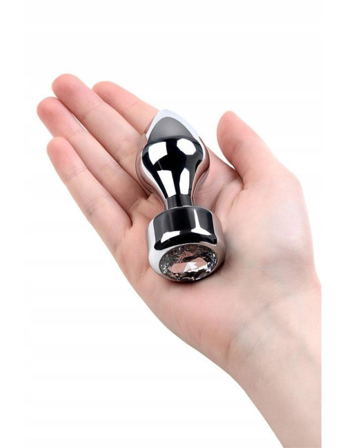 Metalowy korek analny z kryształkiem TOYFA (9,5 cm)