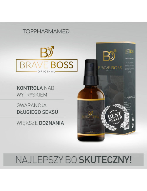 BRAVE BOSS Original spray 50 ml – Afrodyzjaki, Dla mężczyzn, Opóźnienie wytrysku – skuteczny, bezpieczny spray