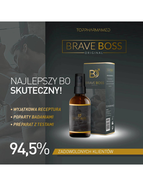BRAVE BOSS Original spray 50 ml – Afrodyzjaki, Dla mężczyzn, Opóźnienie wytrysku – skuteczny, bezpieczny spray