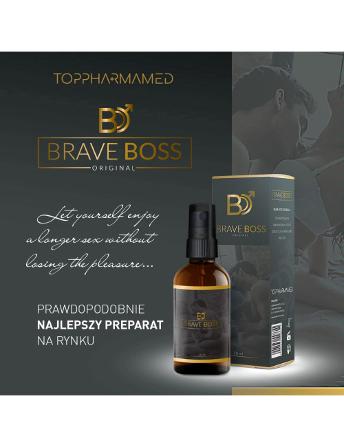 BRAVE BOSS Original spray 50 ml – Afrodyzjaki, Dla mężczyzn, Opóźnienie wytrysku – skuteczny, bezpieczny spray