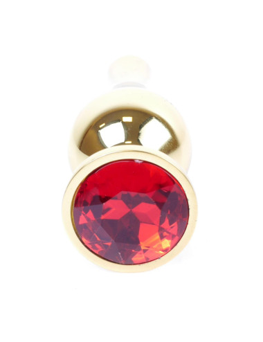 Plug-Jewellery Gold BUTT PLUG- Red