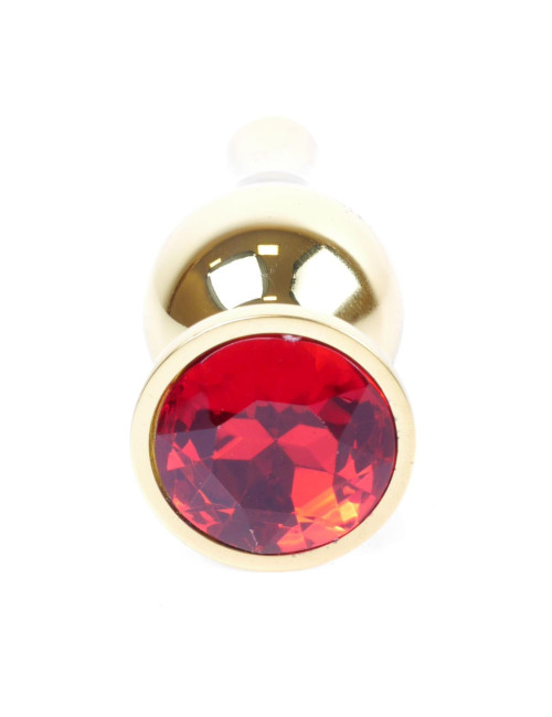 Plug-Jewellery Gold BUTT PLUG- Red
