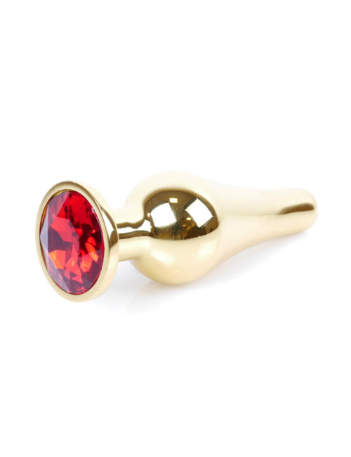 Plug-Jewellery Gold BUTT PLUG- Red
