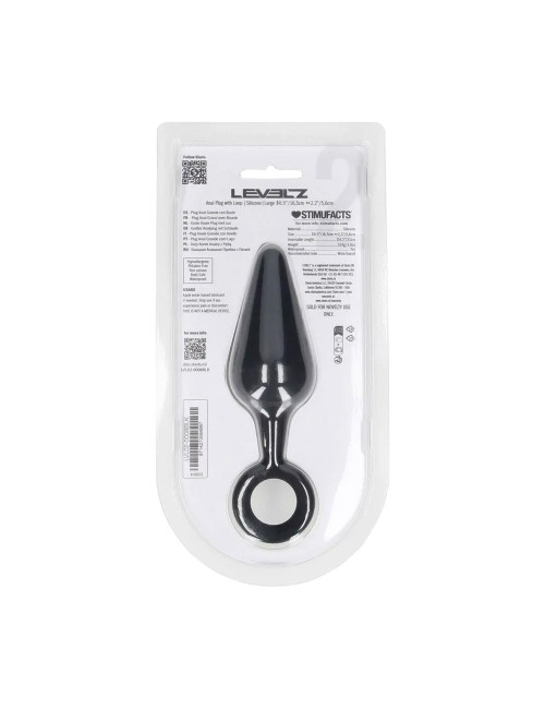 Levelz Plug Analny z Pętlą Silikonowy Czarny L