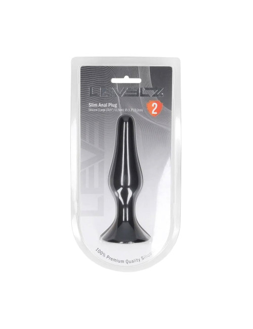Levelz Slim Silicone Anal Plug L - Czarny Korek Analny