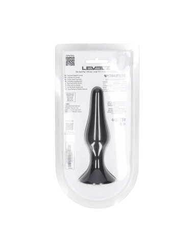 Slim Silicone Anal Plug - L - Black