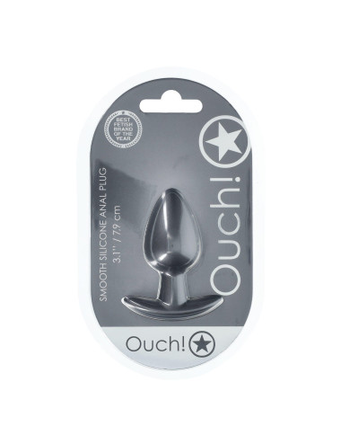Smooth Silicone Anal Plug - Medium - 3.1 / 7,9 cm - Gunmetal