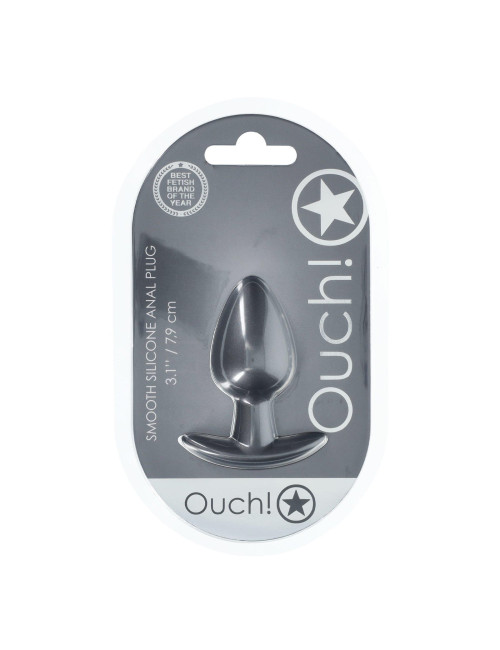 Smooth Silicone Anal Plug - Medium - 3.1 / 7,9 cm - Gunmetal