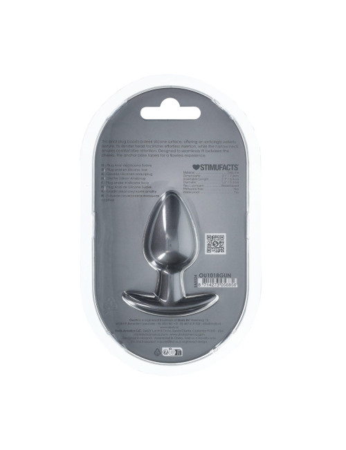 Smooth Silicone Anal Plug - Medium - 3.1 / 7,9 cm - Gunmetal