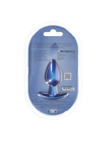 Smooth Silicone Anal Plug - Medium - 3.1 / 7,9 cm - Metallic Blue