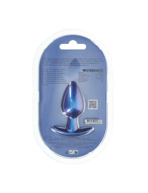 Smooth Silicone Anal Plug - Medium - 3.1 / 7,9 cm - Metallic Blue
