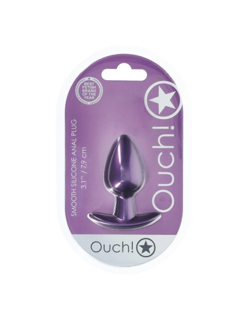 Smooth Silicone Anal Plug - Medium - 3.1 / 7,9 cm - Metallic Purple