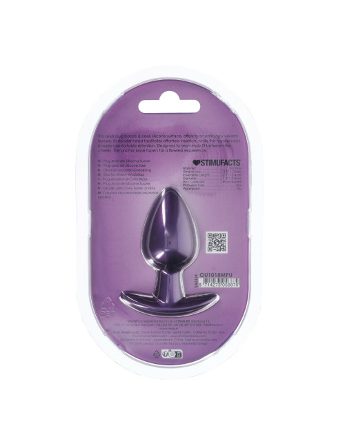 Smooth Silicone Anal Plug - Medium - 3.1 / 7,9 cm - Metallic Purple
