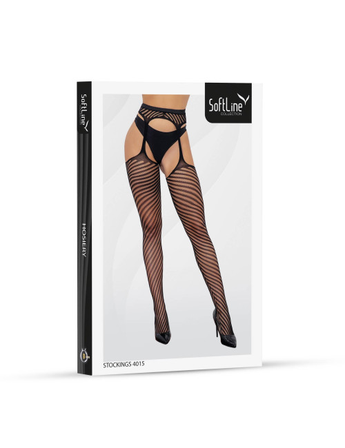 Czarne Pończochy Softline Stockings 4015