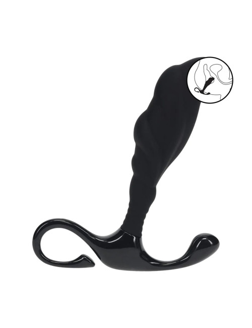 Stymulator prostaty Rippled z Hard Loop - silikonowy masażer analny LevelZ, czarny, S