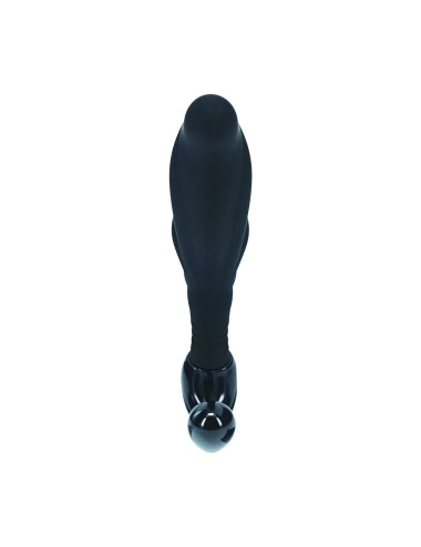 Rippled with Hard Loop Silicone Prostate Massager - S - Black