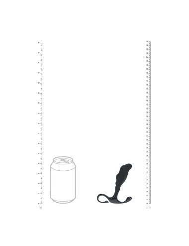 Rippled with Hard Loop Silicone Prostate Massager - S - Black