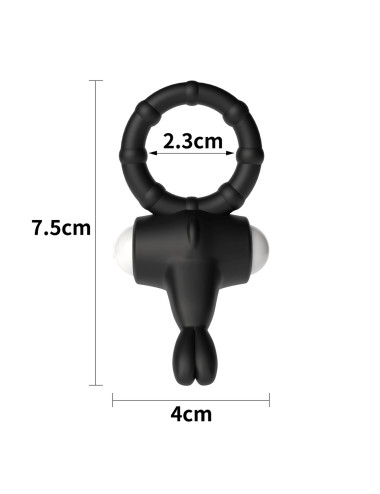 Power Clit Silicone Cockring Black