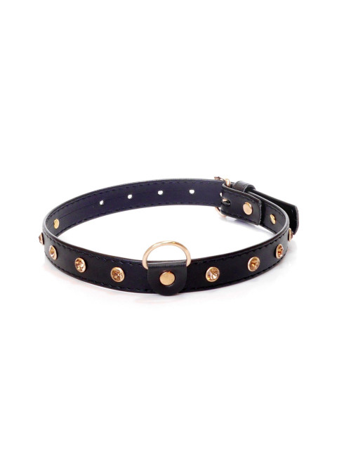 Fetish B - Series - Collar 2 cm gold crystal