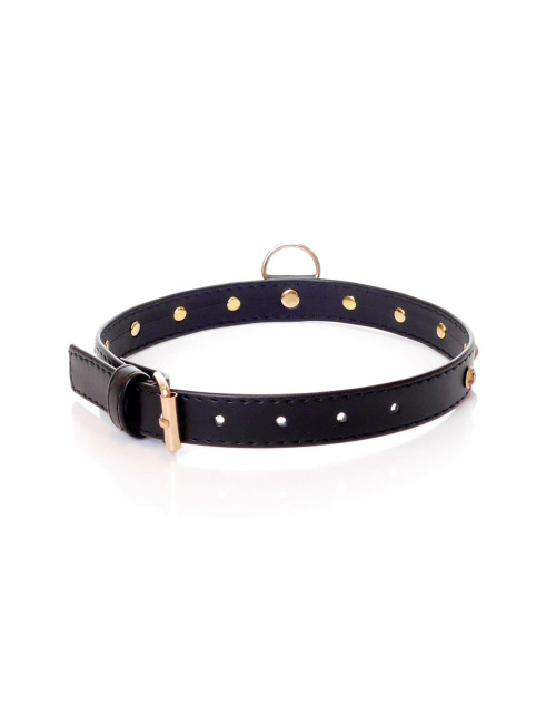 Fetish B-Series Obroża 2 cm Złota z Kryształem