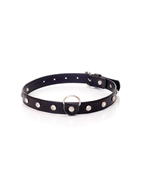 Fetish B - Series - Collar 2 cm silver crystal