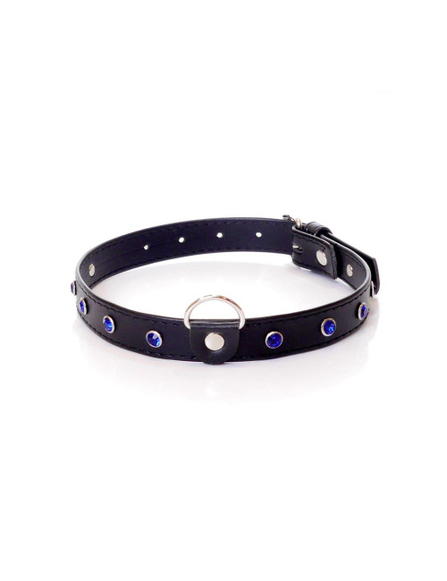 Fetish B - Series Collar - 2 cm navy blue crystal