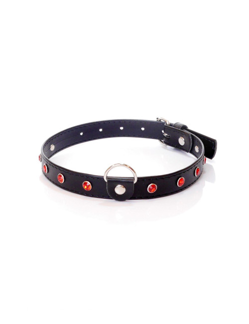Fetish B - Series Collar - 2 cm. red crystal