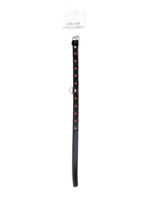 Fetish B-Series Obroża 2 cm Czerwona z Kryształem