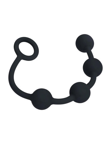 Round Silicone Anal Balls - S - 20mm - Black