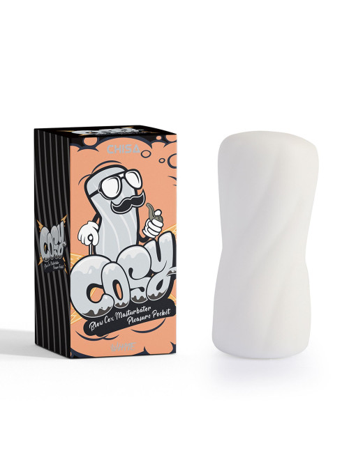 Masturbator Pleasure Pocket White – Bez ftalanów, TPE, kompaktowy masturbator – zabawka erotyczna waginy