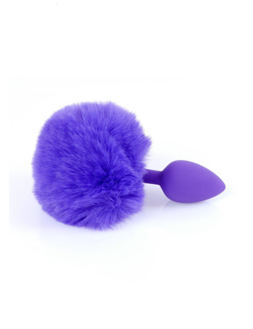B-Series HeavyFun Bunny Tail – Fioletowy korek analny z ogonkiem