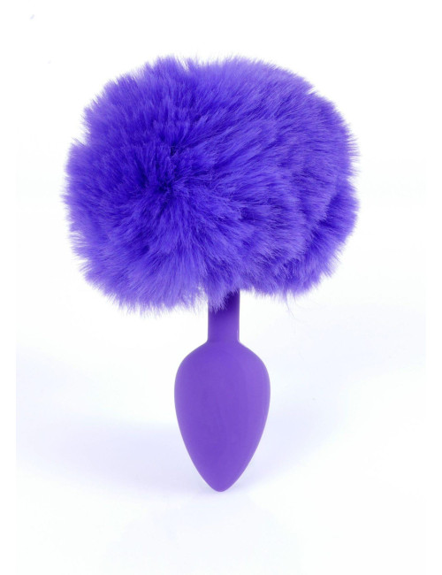 B-Series HeavyFun Bunny Tail – Fioletowy korek analny z ogonkiem