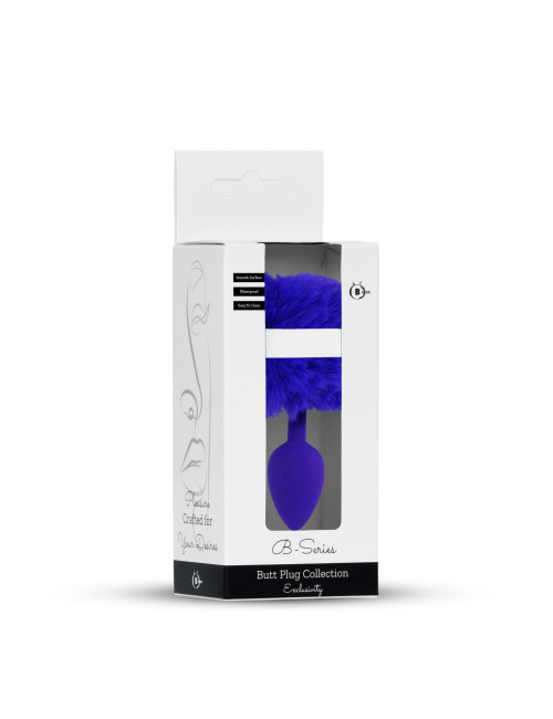 B-Series HeavyFun Bunny Tail – Fioletowy korek analny z ogonkiem