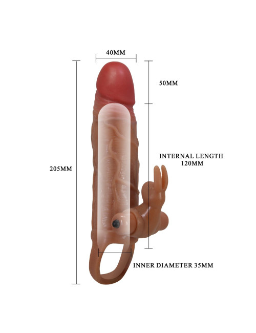 Pretty Love Osmar – Nakładka na penis 20,5 cm z 10 wibracjami