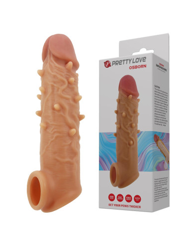 PRETTY LOVE OSBORN Silicone – Nakładka na penisa, silikonowa przedłużka (Zabawki/Nakładki/Przedłużki)
