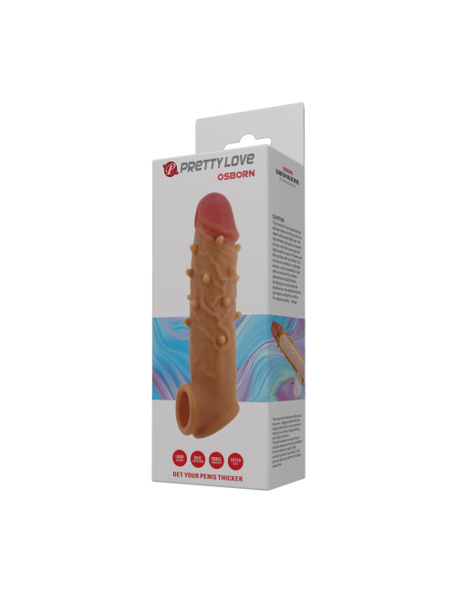 PRETTY LOVE OSBORN Silicone – Nakładka na penisa, silikonowa przedłużka (Zabawki/Nakładki/Przedłużki)