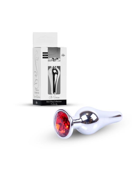 Plug-Jewellery Silver BUTT PLUG- Red