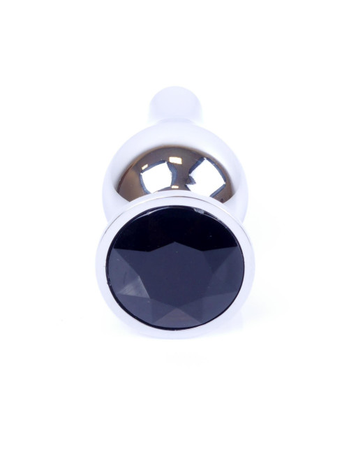 Plug-Jewellery Silver BUTT PLUG- Black
